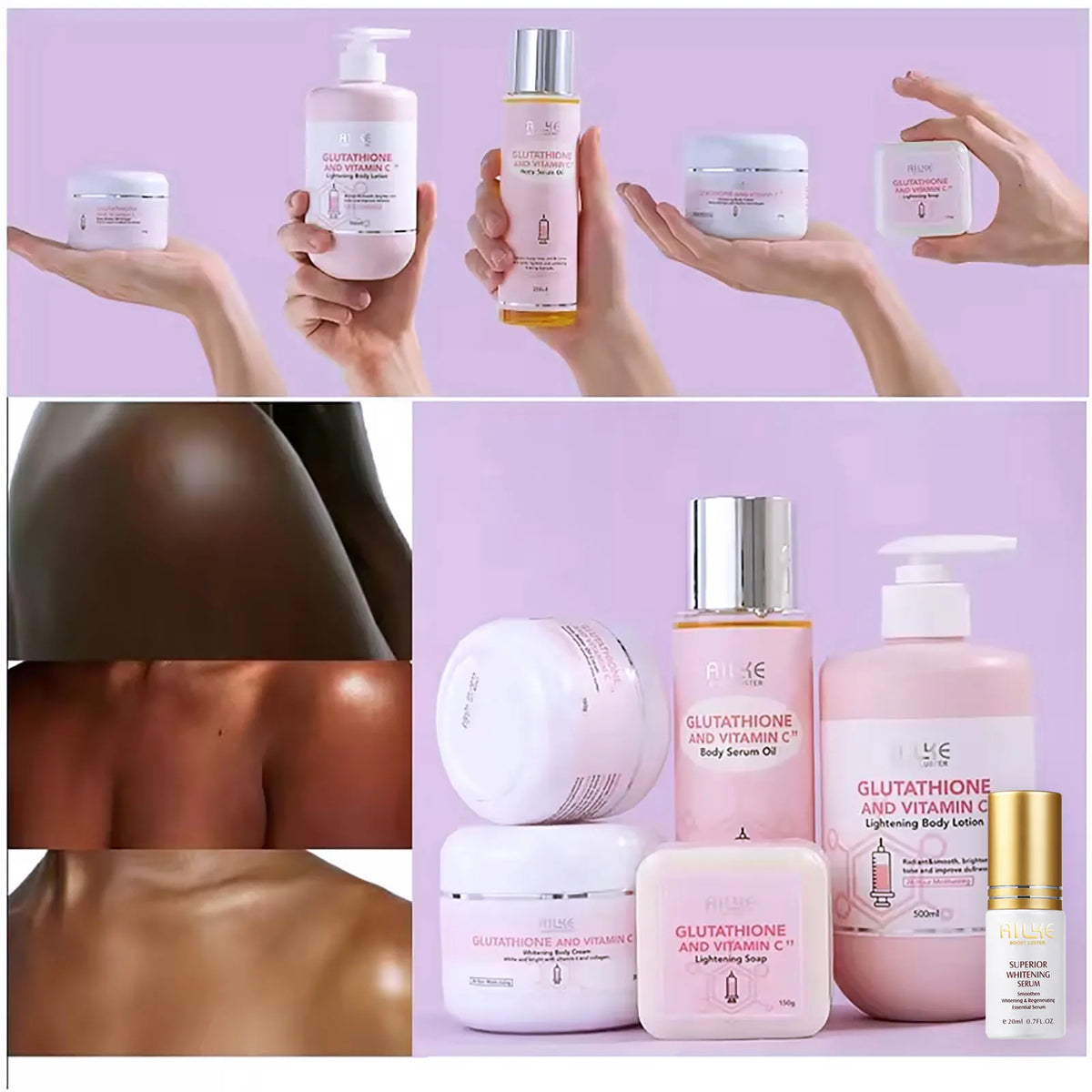 AILKE Vitamin C Glutathione Brightening Body Lotion for Even Tone