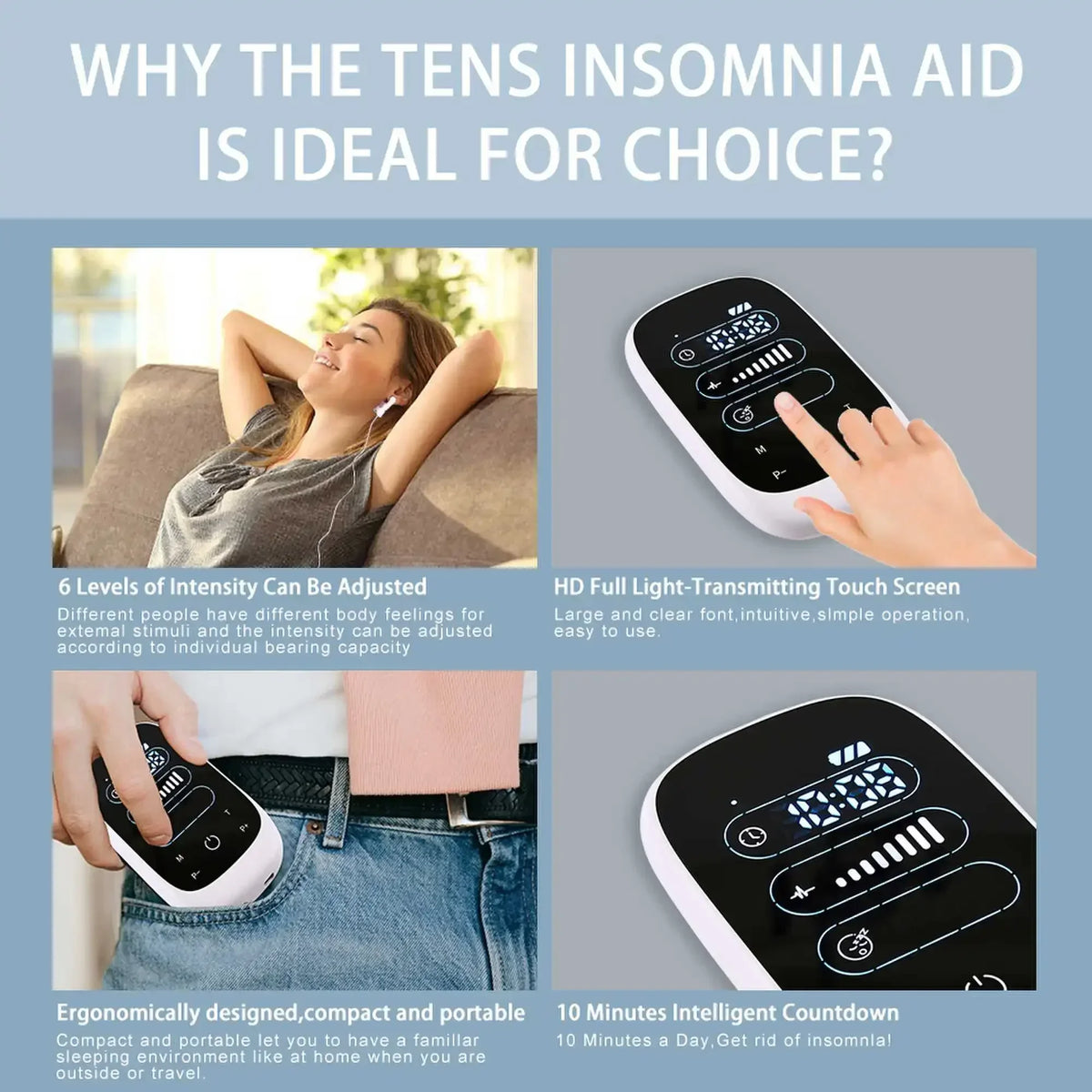 Homulaser CES Sleep Aid Device With Ear Clip Stimulation Therapy