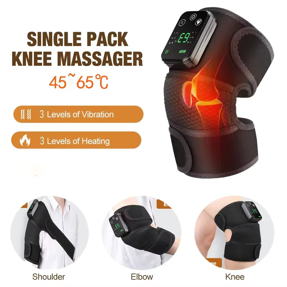 PASTSKY 3-In-1 Cordless Thermal Knee Massager With Heat Vibration Relief