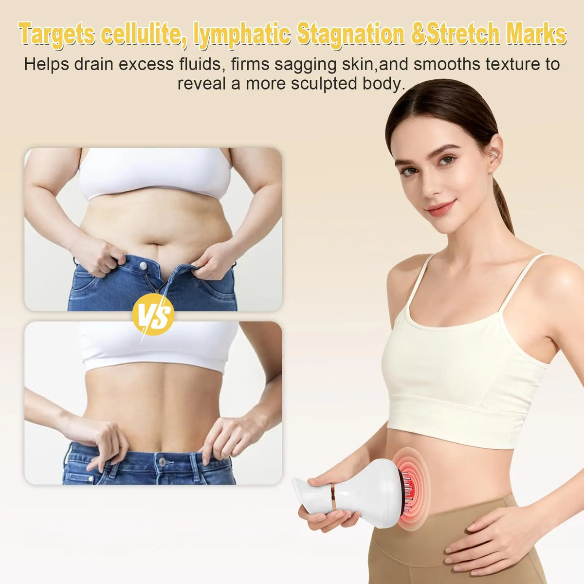 Jitesy Cordless Lymphatic Massage Device For Cellulite Relief