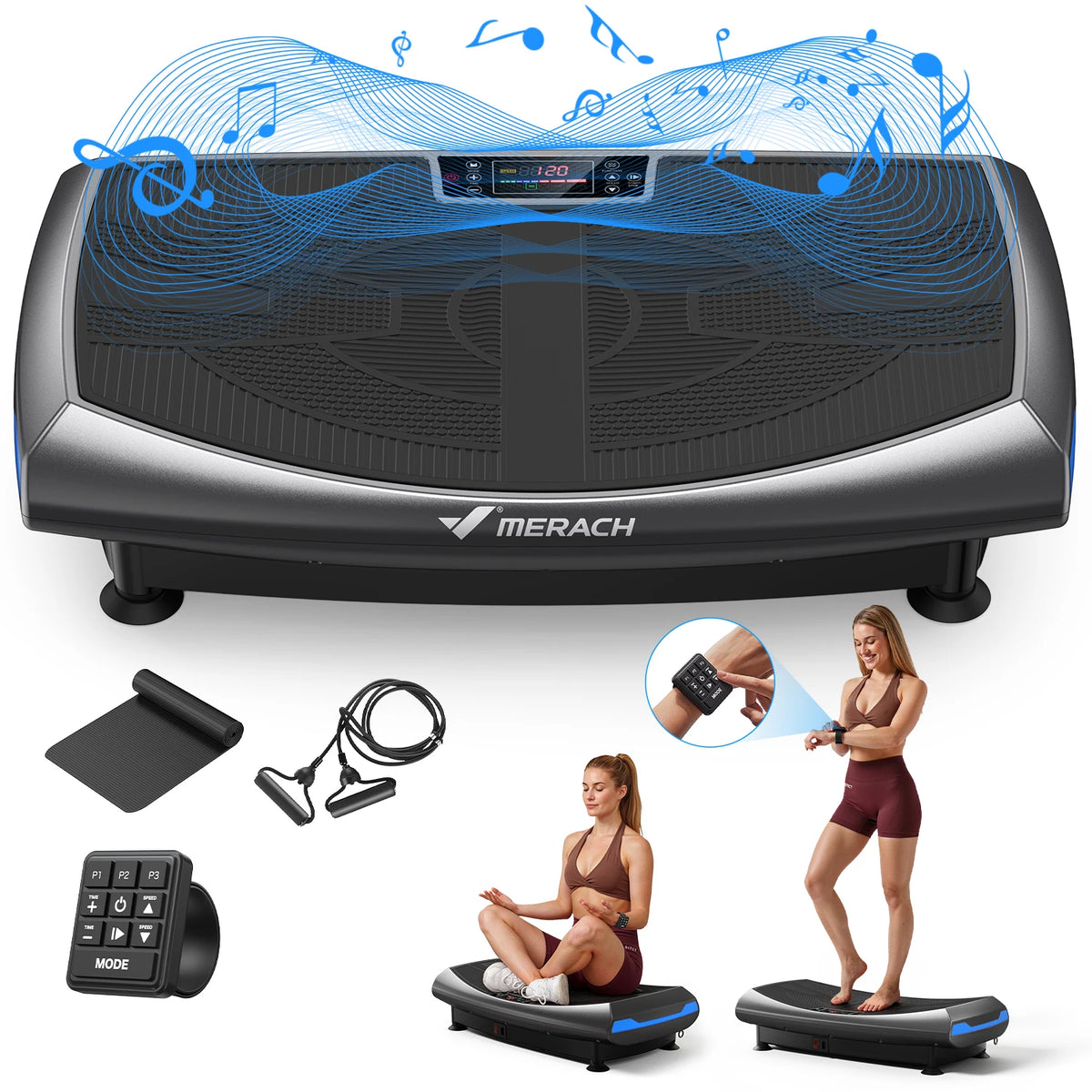 MERACH 4D Vibration Plate for Full Body Fitness Workouts