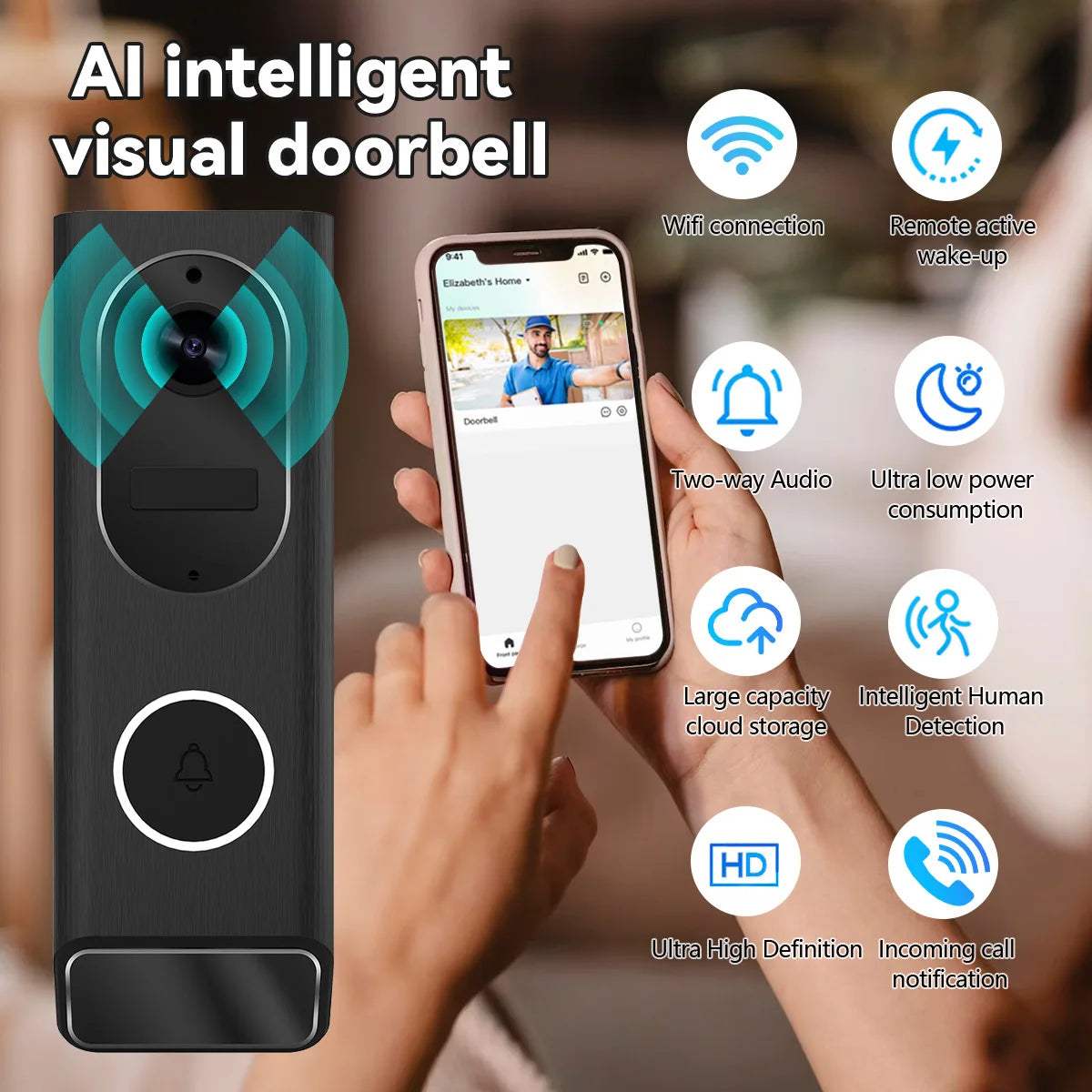 S7 Smart Video Doorbell Camera With AI Detection And Chime