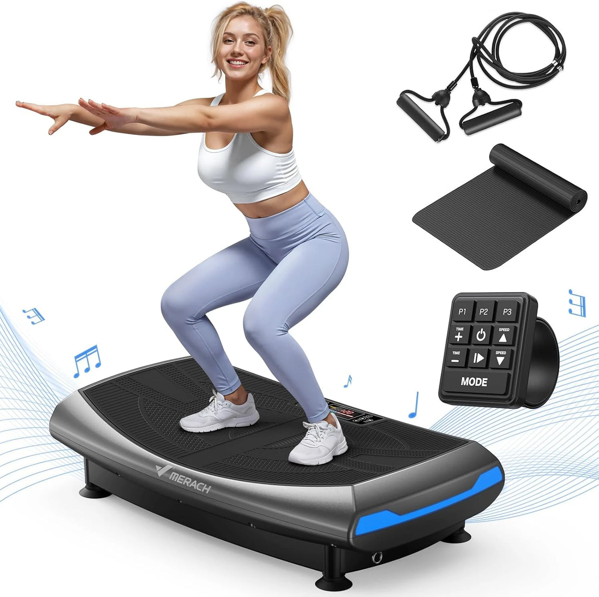 MERACH 4D Vibration Plate for Full Body Fitness Workouts