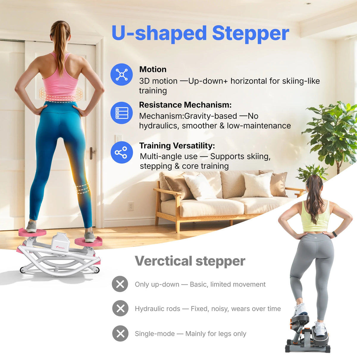 MERACH Rocking Stepper With Ab Twist Board for Core Workouts