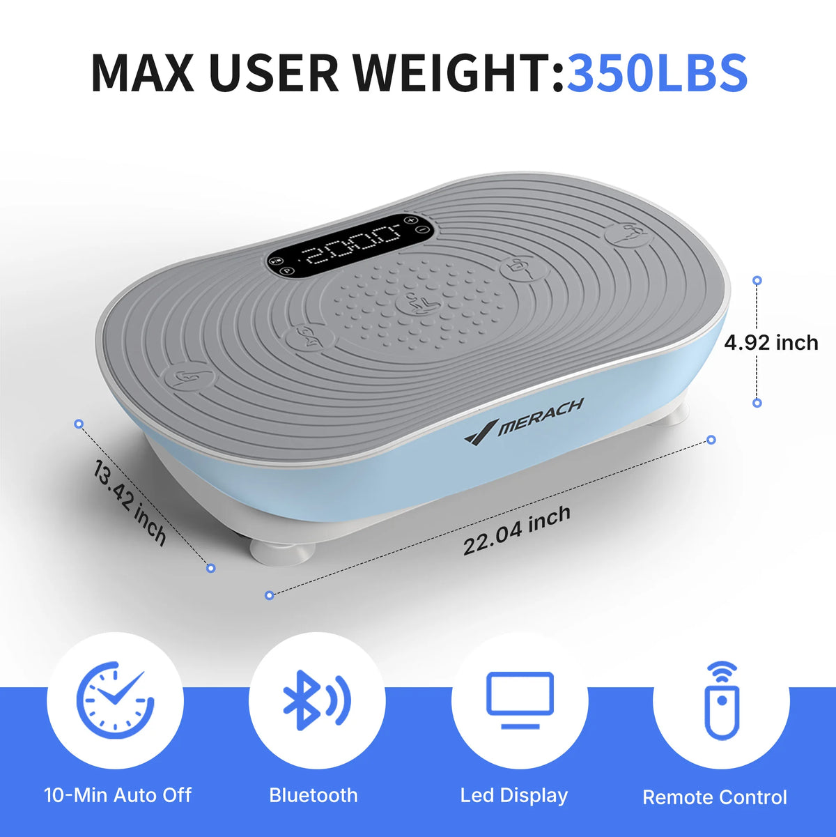 MERACH Vibration Plate Exercise Machine With Resistance Bands And Speakers