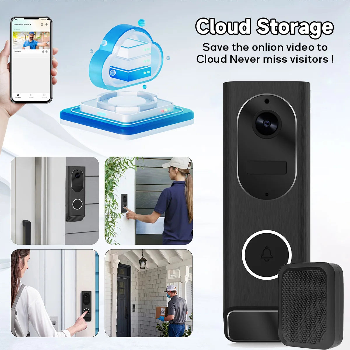 BUFO S7 Smart Video Doorbell With HD WiFi Security Camera