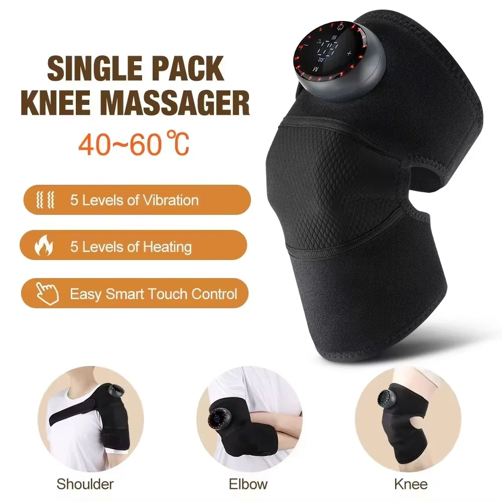 PASTSKY 3-In-1 Cordless Thermal Knee Massager With Heat Vibration Relief