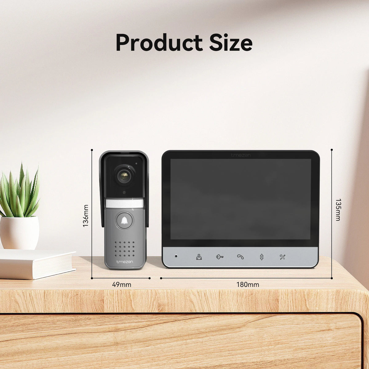 TMEZON Wired Video Doorphone Intercom With Doorbell And Handsfree Audio