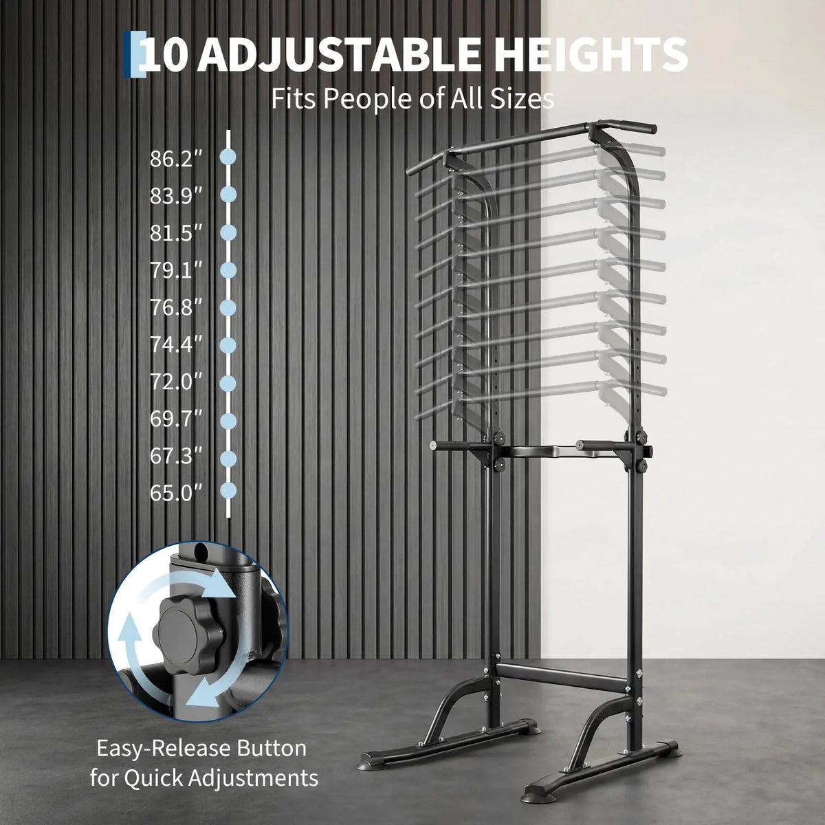 HiMiss Multi Function Power Tower Dip Station Pull Up Bar