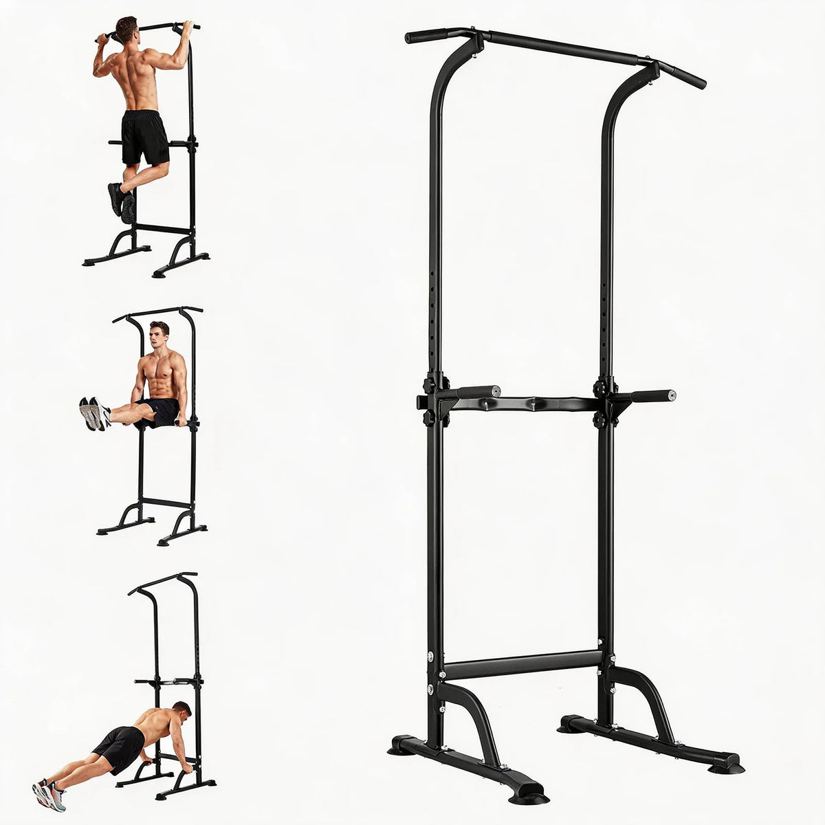 HiMISS Adjustable Power Tower Dip Station With Pull Up Bar
