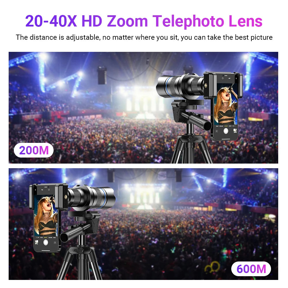 APEXEL Smartphone Telephoto Lens With Adjustable Tripod For Travel and Birdwatching