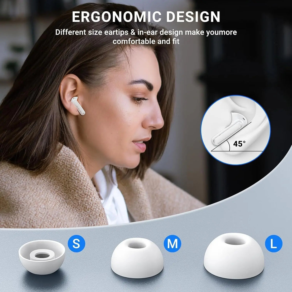 ZZLOVE Wireless Earbuds With Heart Rate Monitoring And Noise Cancellation