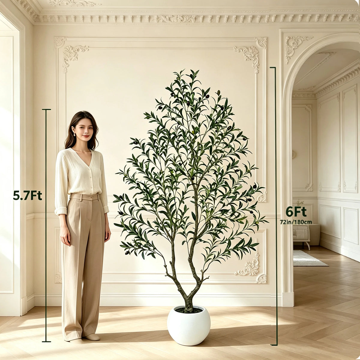 Olitree Artificial Olive Tree With Wood Trunk For Home Decor