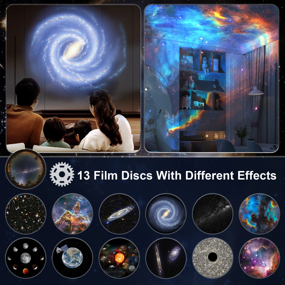 Aiopp Galaxy Projector Night Light With Solar System Stars