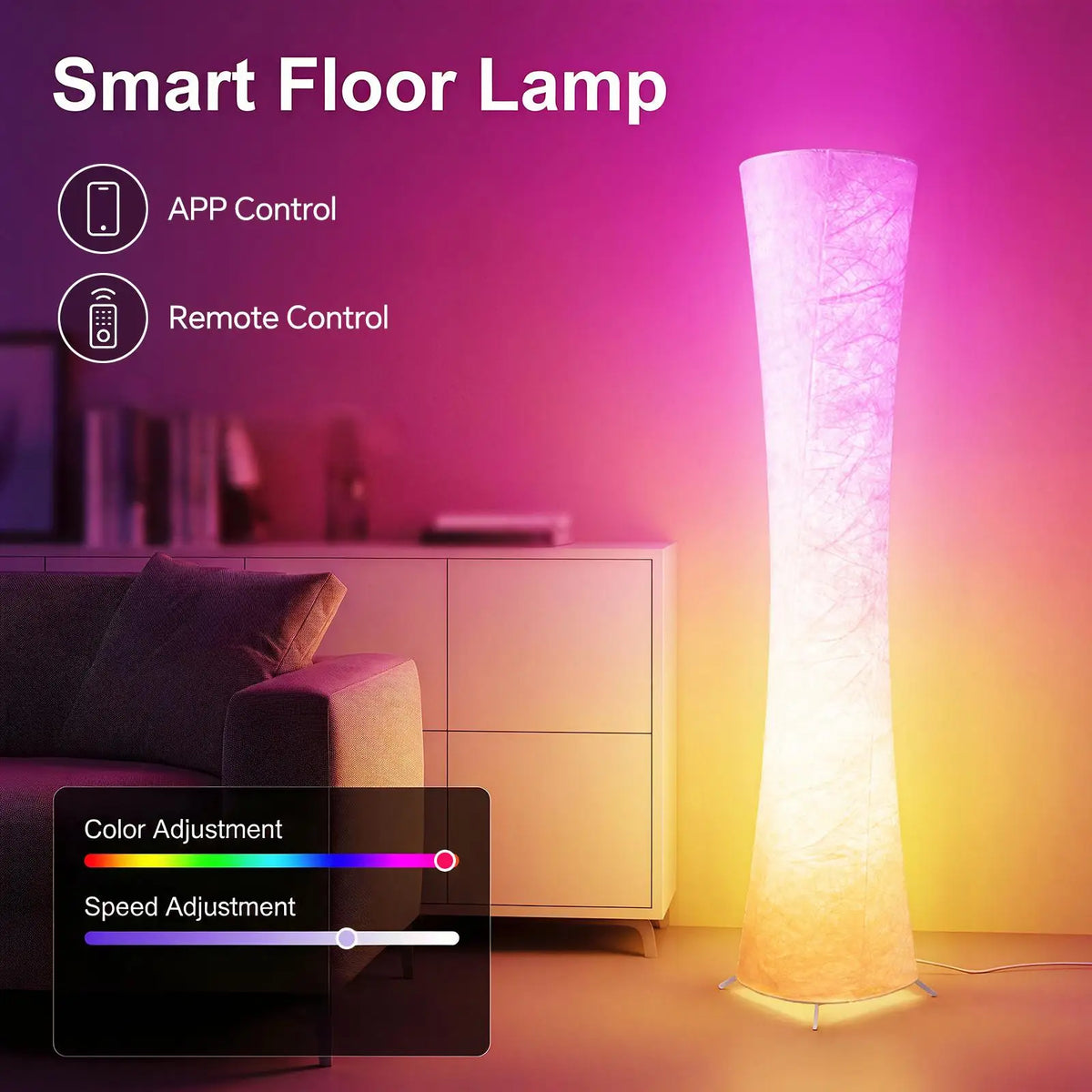 Smart RGB Floor Lamp With Music Sync And Remote Control