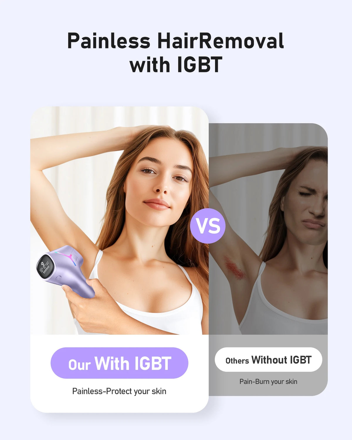 IPL Hair Removal For Women & Men, Permanent Reduction in Hair Regrowth, Visible Results in 2 Weeks, 3 Modes 9 Gears, 999,999 Flashes Painless Hair Removal, Hair Removal Device For Armpits Legs Arms Bikini Line