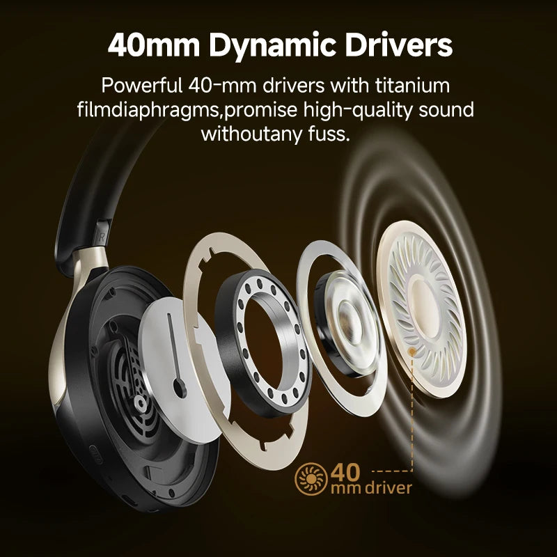 QCY H3 Pro Wireless Headphones Featuring Adaptive Noise Cancellation