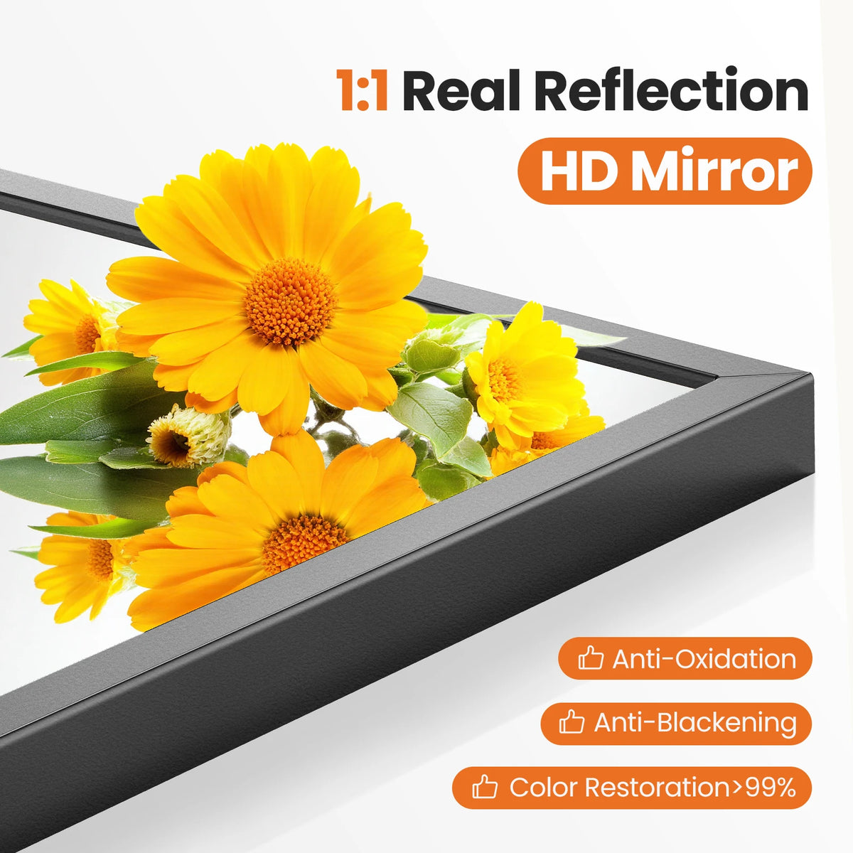 MCQ Arched Wall Mount Bathroom Mirror With Aluminum Alloy Frame
