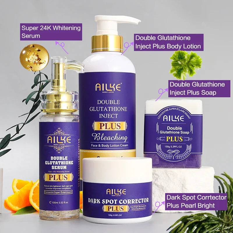 AILKE Glutathione Skin Care Set for Bright, Even-Looking Skin