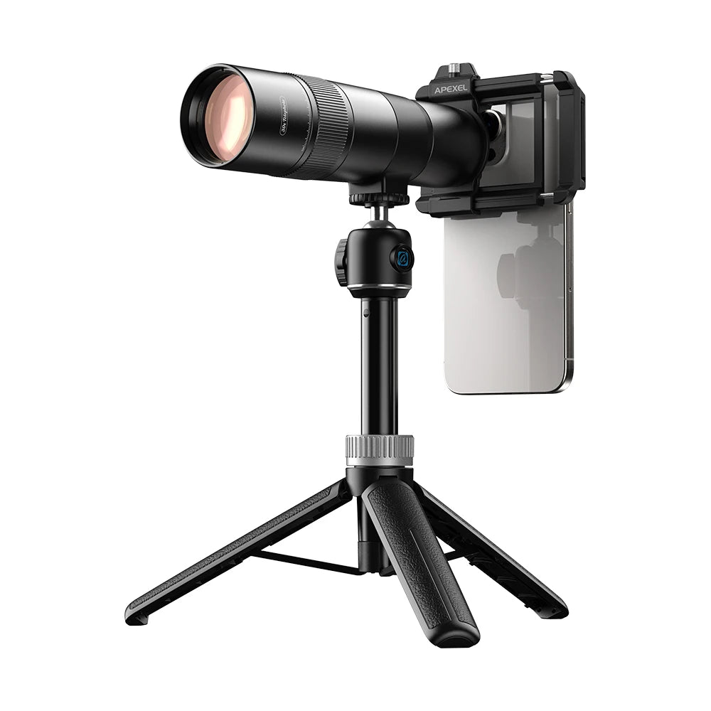 APEXEL Smartphone Telephoto Lens With Adjustable Tripod And Universal Clip