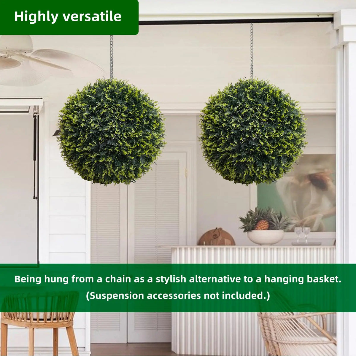 Studyset Artificial Cedar Topiary Balls for Outdoor Home Wedding Decor