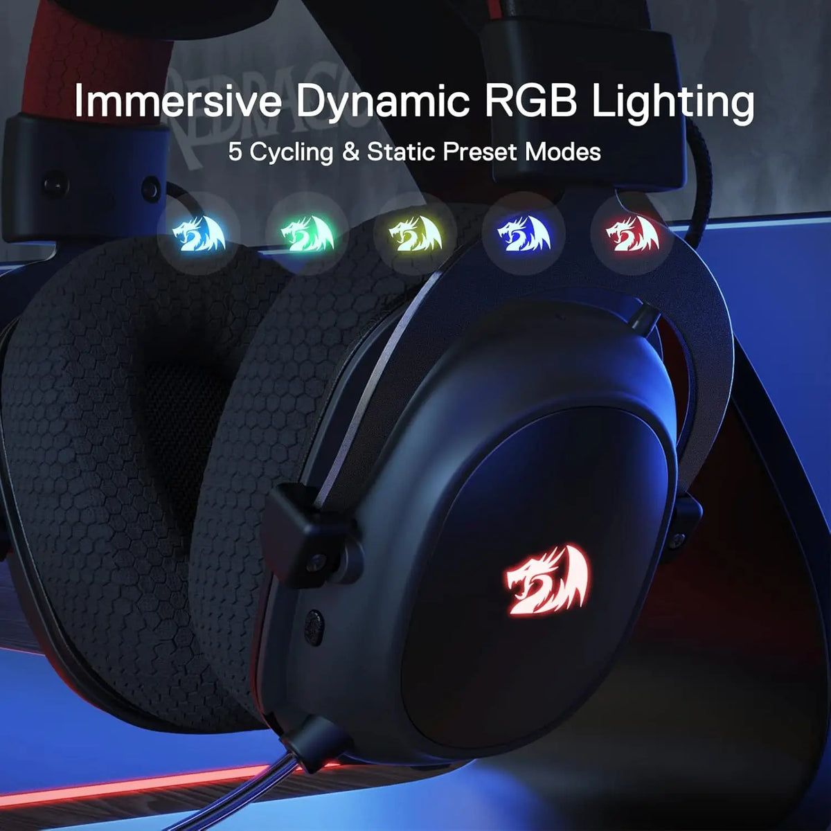 Redragon Wireless Gaming Headset Featuring Superior Seven Point One Audio