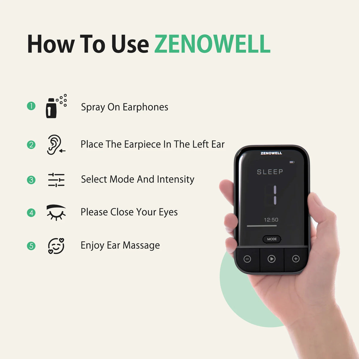 ZENOWELL Vagus Nerve Stimulation Device for Sleep and Calm