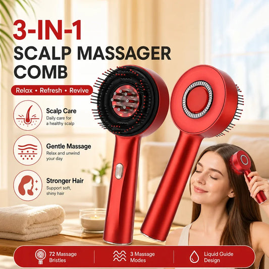 AFDEAL Electric Scalp Massage Comb With Red Light Therapy