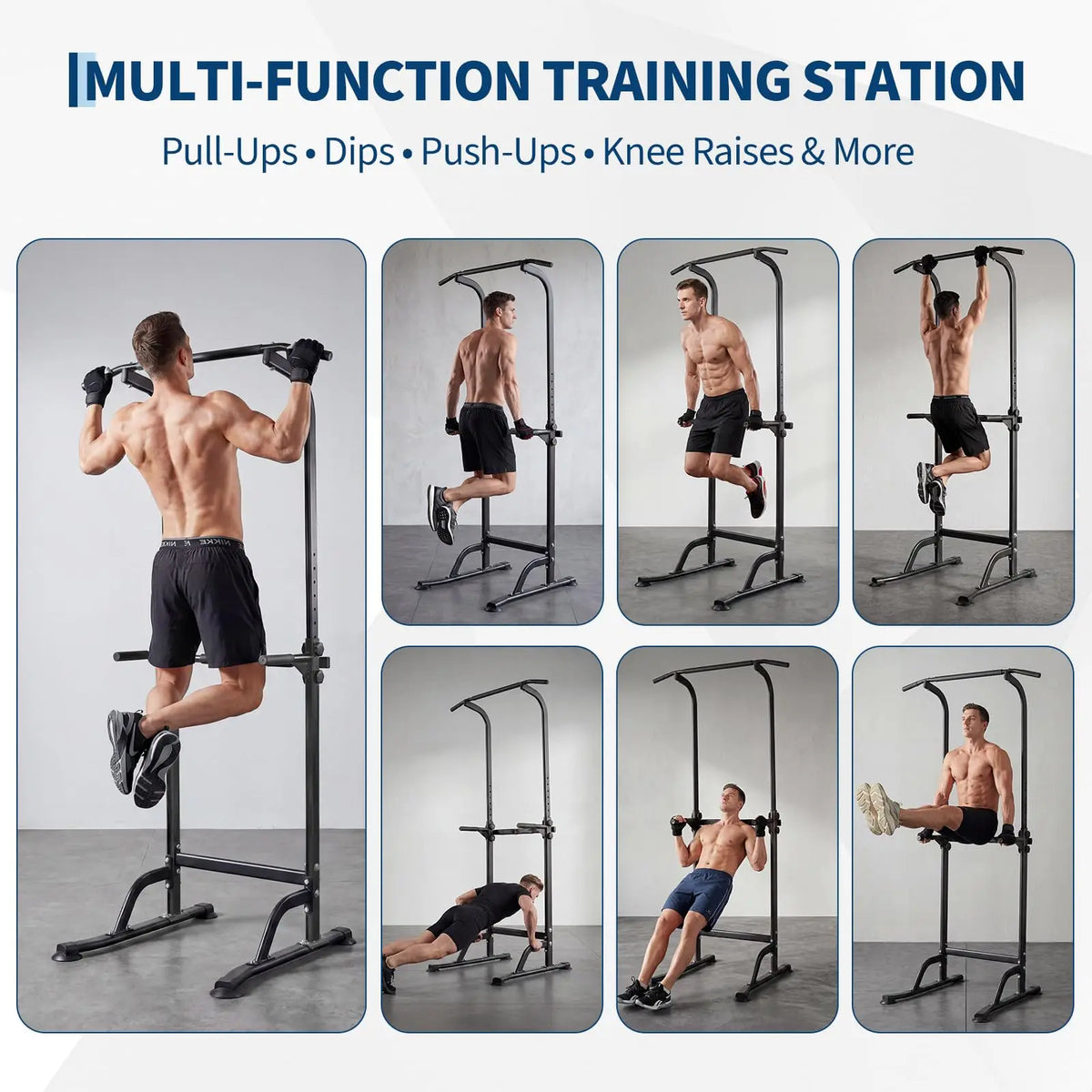 HiMiss Multi Function Power Tower Dip Station Pull Up Bar
