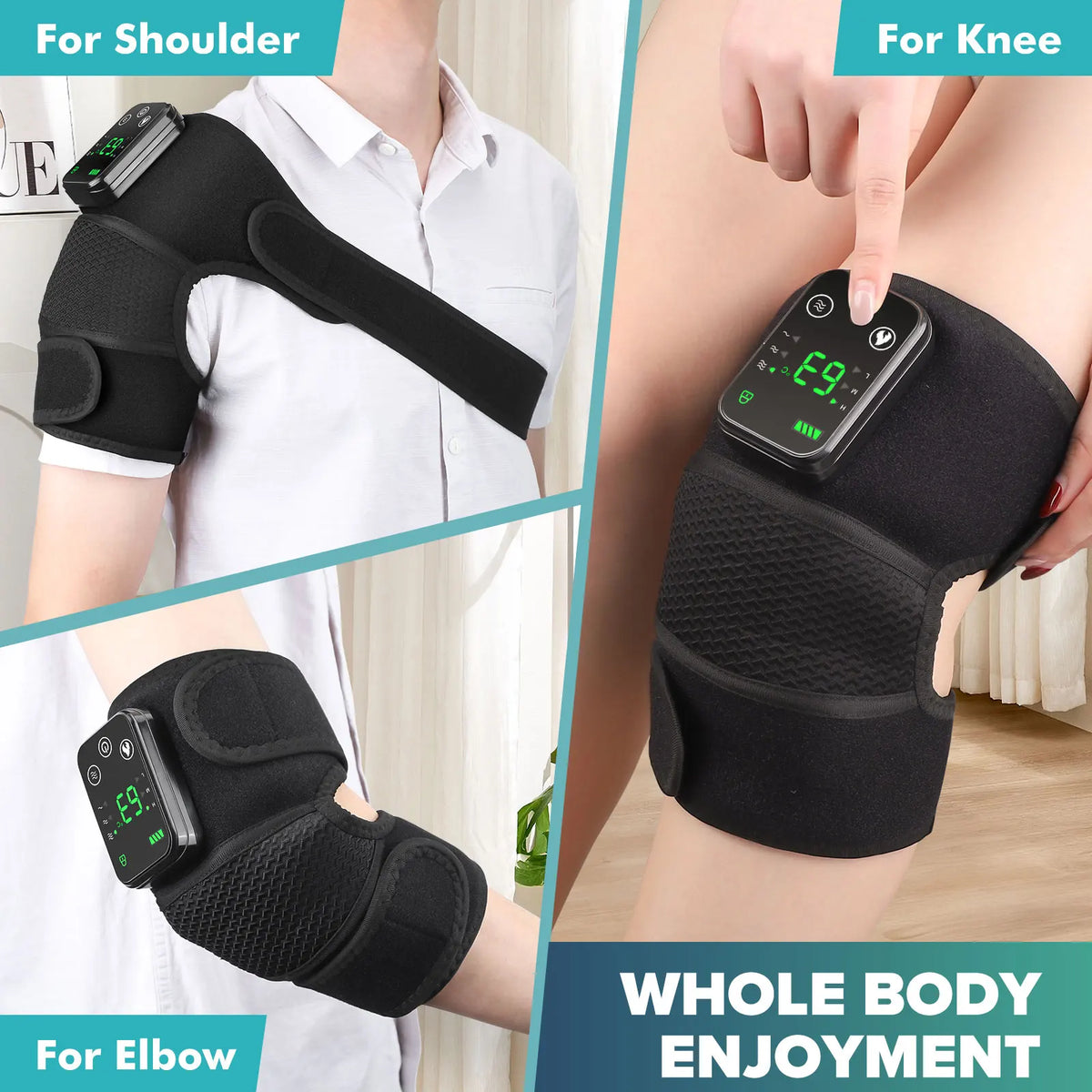 PASTSKY 3-In-1 Cordless Thermal Knee Massager With Heat Vibration Relief