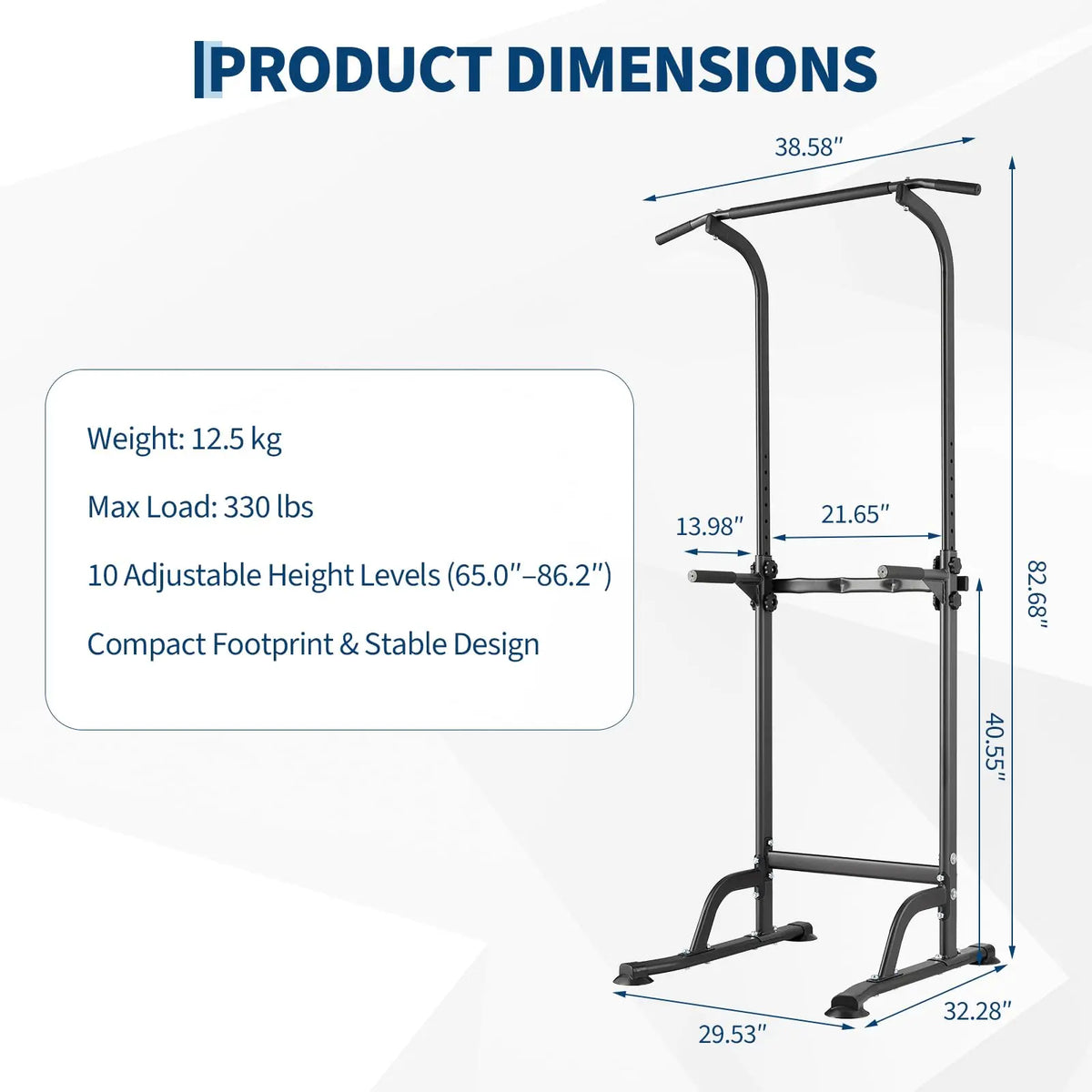 HiMISS Multifunction Power Tower Dip Station With Pull Up Bar