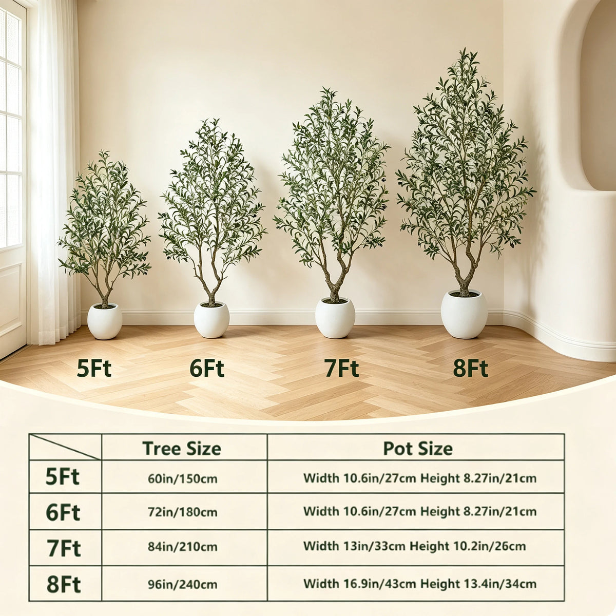 Olitree Artificial Olive Tree With Wood Trunk For Home Decor