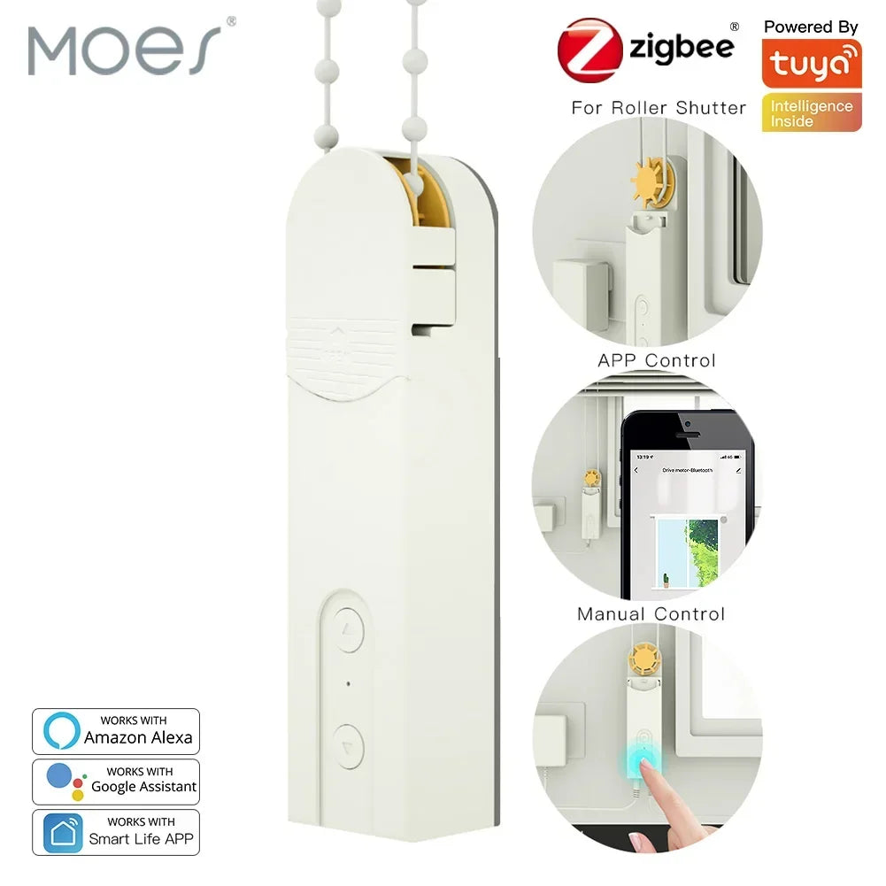 Moes Zigbee Smart Motorized Roller Shade Drive Kit Voice Control