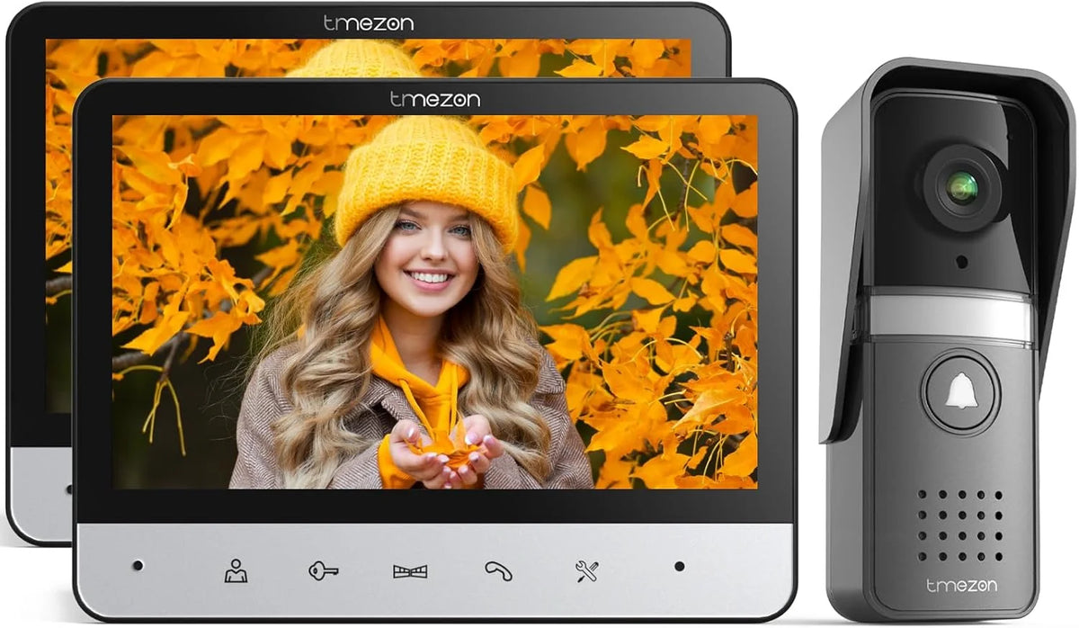 TMEZON Wired Video Doorphone Intercom With Doorbell And Handsfree Audio