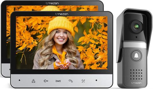 TMEZON Wired Video Doorphone Intercom With Doorbell And Handsfree Audio