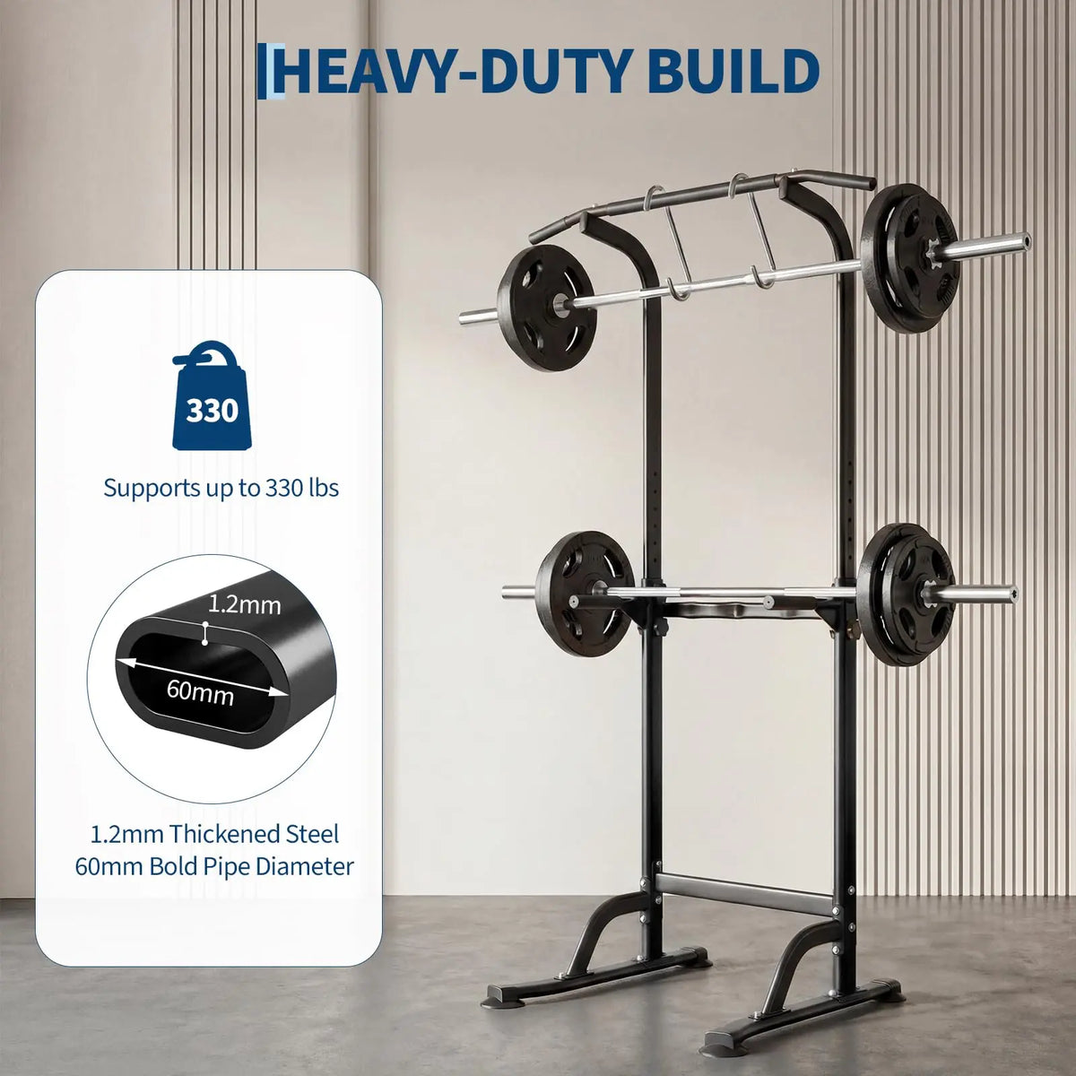 HiMiss Multi Function Power Tower Dip Station Pull Up Bar